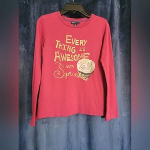 ⏰️3/10$ 10Y Gap kids Pink long sleeves t-shirt CupCakes